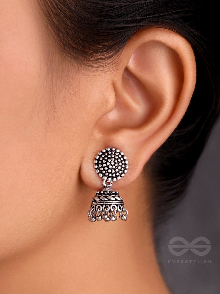 Latest Fashion Square Style Women Black Metal Jhumka Earrings - V L IMPEX -  1667087
