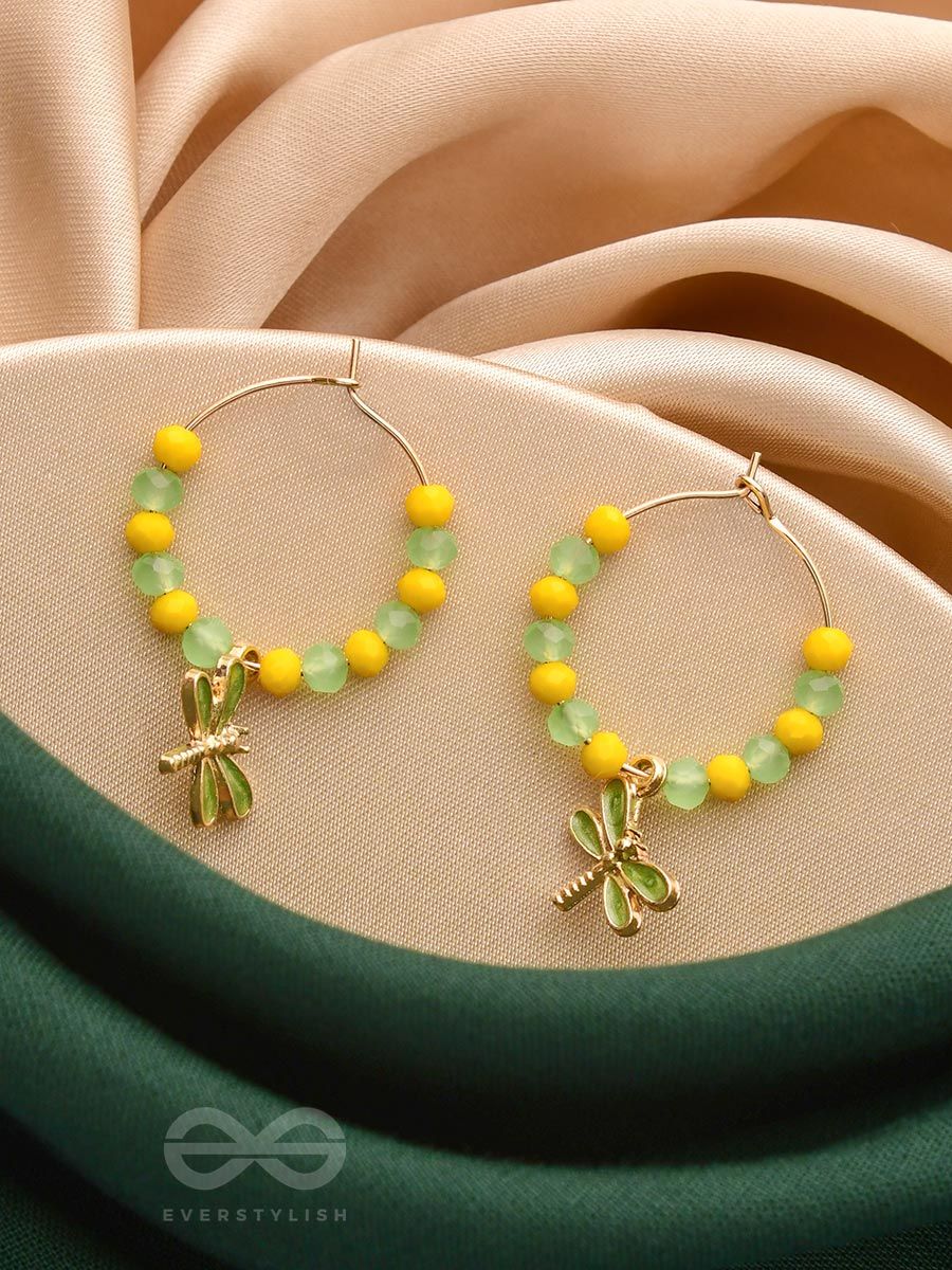 Dragonfly hoop earrings deals