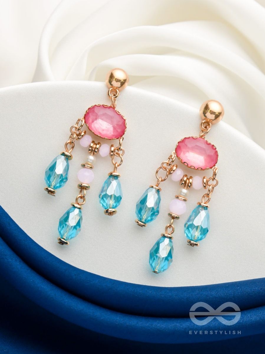 SPARKLING Vintage 50s Earrings,GLITTERING Blue Pink Aurora Borealis - Ruby  Lane