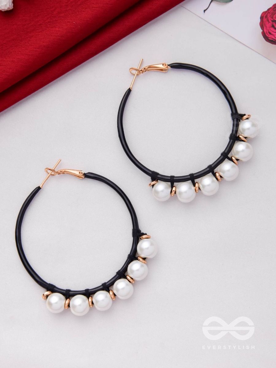 White Pearls Hoop Earrings for Women - Wearmerave
