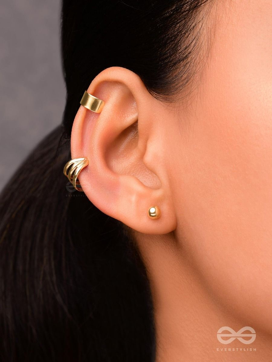 Buy Online Awesome Gold Colour Alloy two line Earrings for Girls and Women  – One Stop Fashion