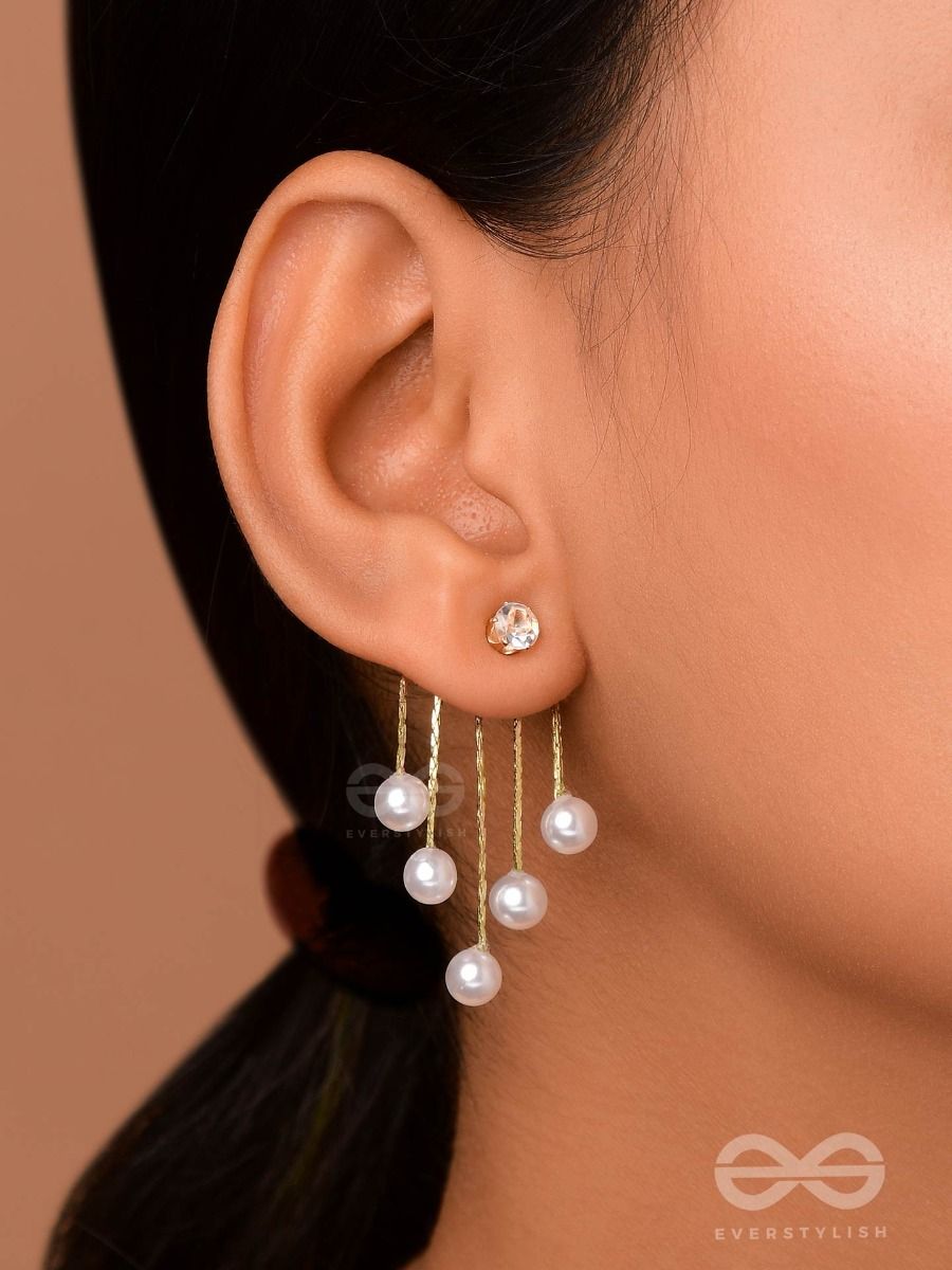 4mm Freshwater Pearl and Diamond Earring Jackets in 14K White Gold | Shane  Co.