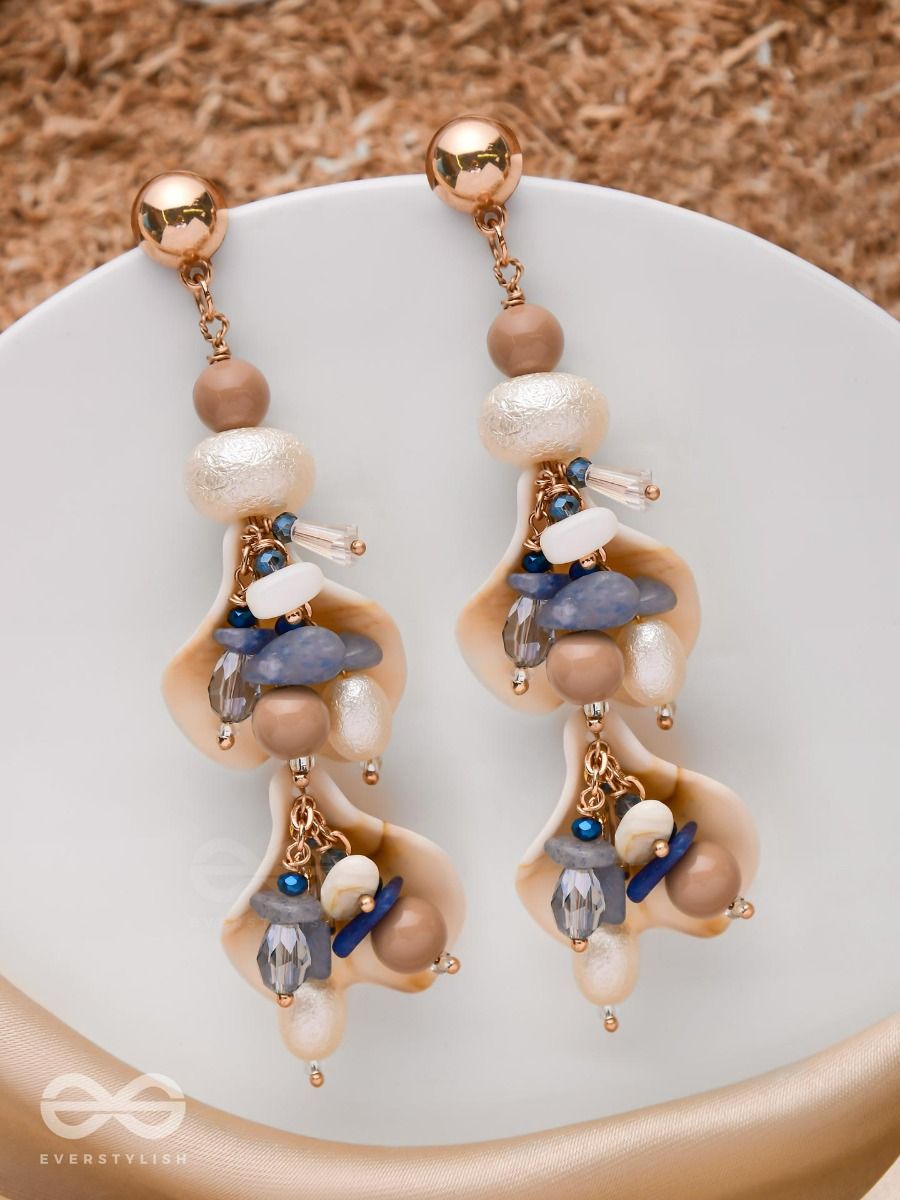 THE PEARL SPINNERS - GOLDEN EMBELLISHED EARRINGS