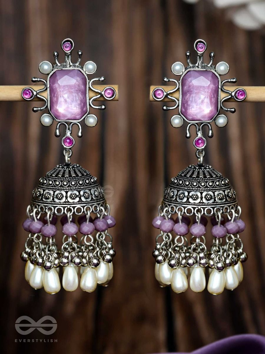 Weariton Silver Oxidised Bohemian Fancy Stylish Wedding Traditional Jhumki  Jhumka Collection Ethnic Earrings For Women And College Girlls (Purple) :  Amazon.in: Fashion