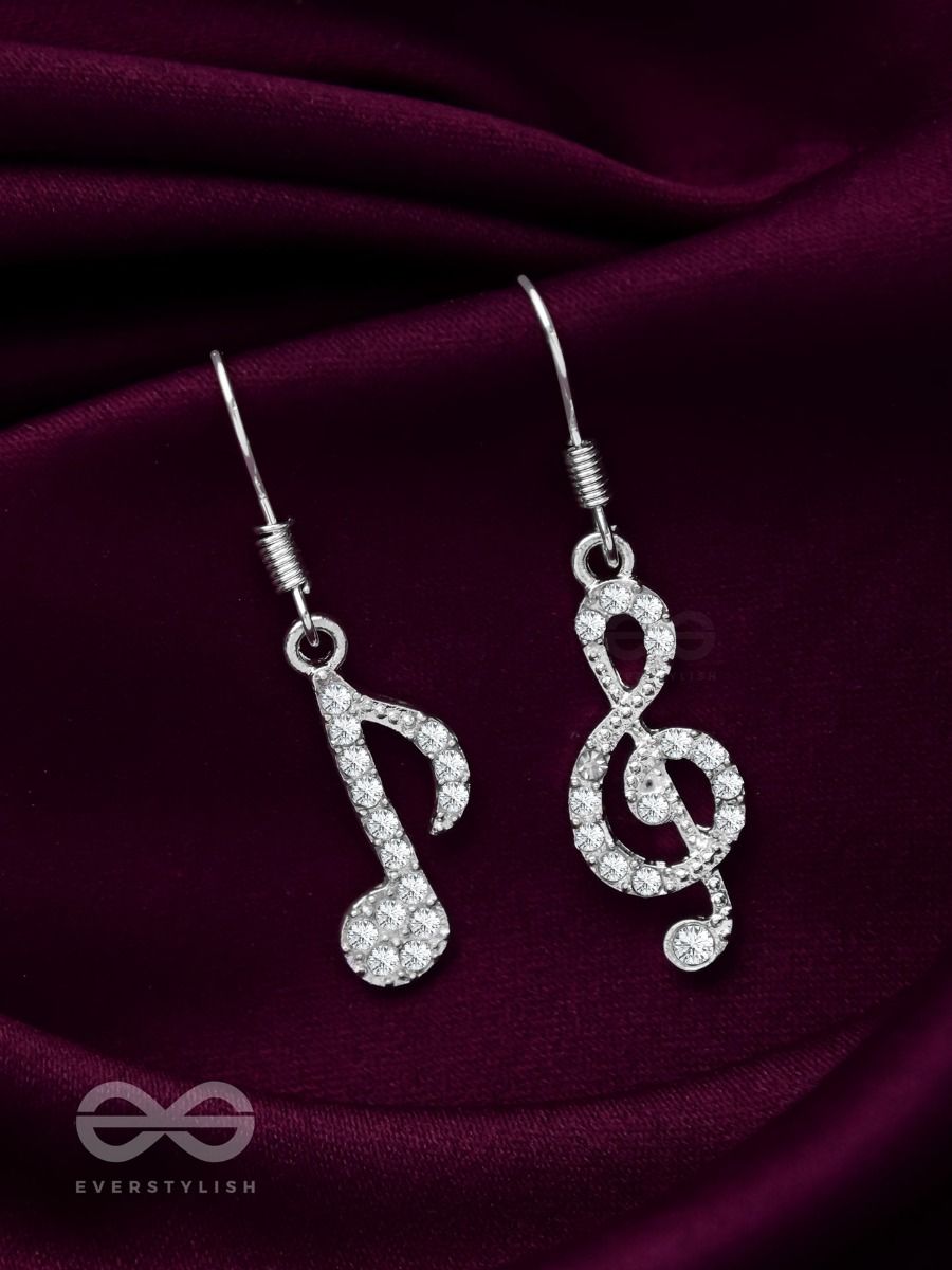 Berricle Sterling Silver Treble Clef Music Note Fashion Fish Hook Dangle Drop Earrings