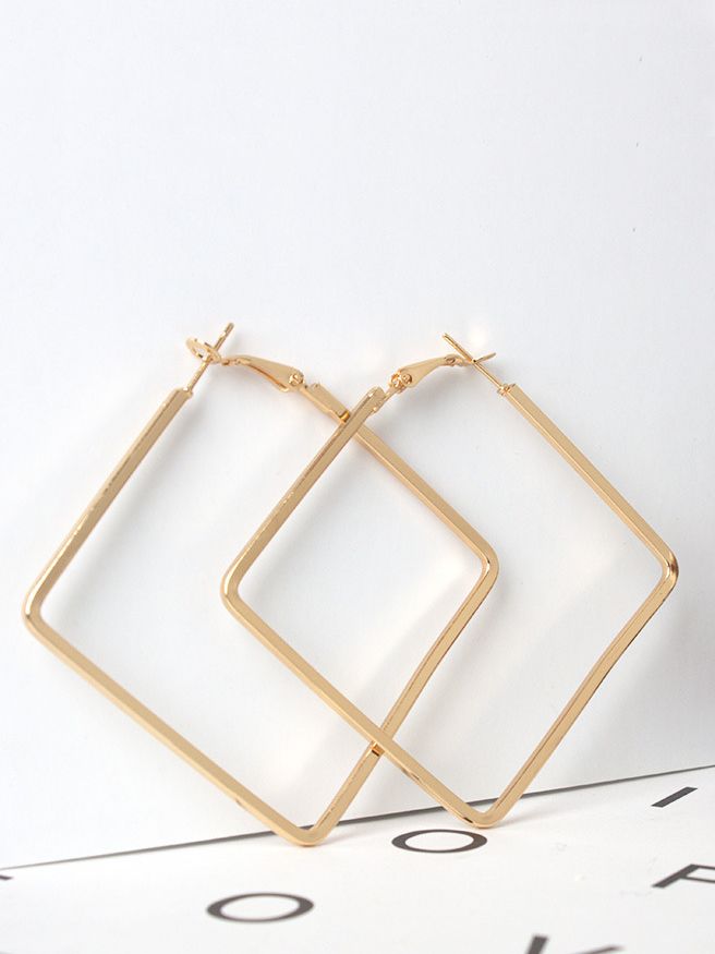 Luxury Square Hoop Earrings - 22k Gold Dusted Jewelry – KMJ