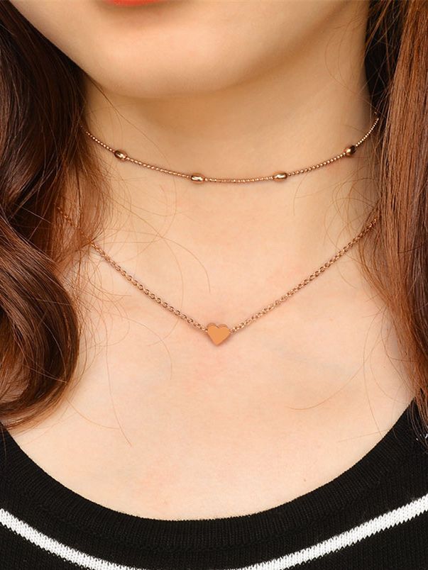 layered heart necklace