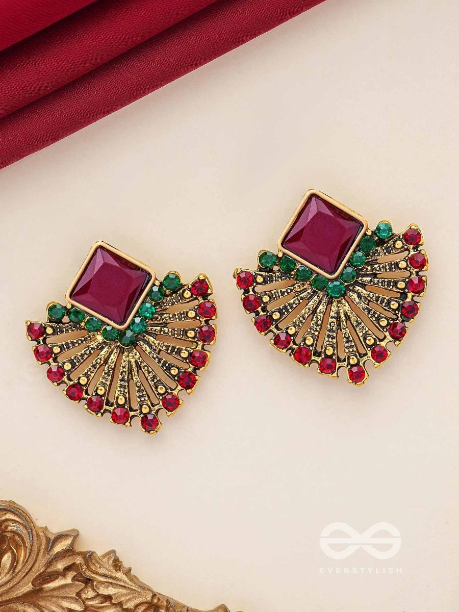 Bird motif ruby polki earrings - Indian Jewellery Designs