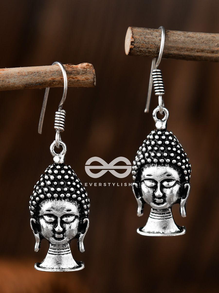 Buy Fixed Earrings With Oriental Theme Buddha in Meditation. Gold Plated.  Online in India - Etsy