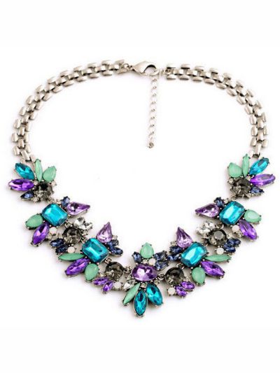A mysterious myriad of  sparkling hues party necklace