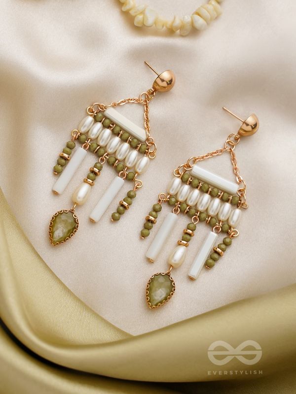 The Mayan Temple- Golden Embellished Earrings