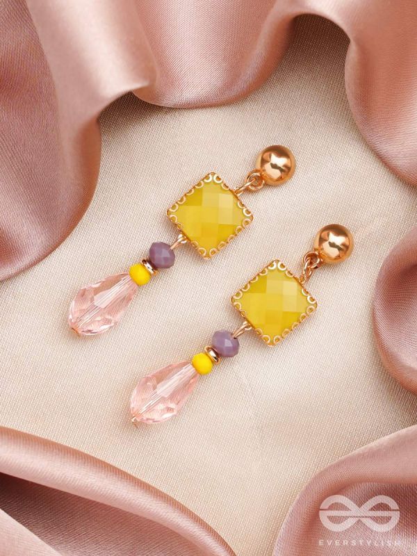 The Springtide- Golden Embellished Earrings