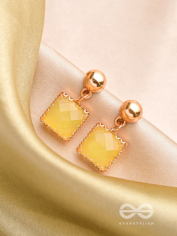 The Mellow Yellow- Golden Embellished Earrings