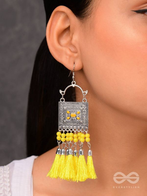 Flipkart.com - Buy WOOZY WORK Stylish Yellow Earrings for Women Thread Tassel  Earring set of 1 Wood Tassel Earring Online at Best Prices in India