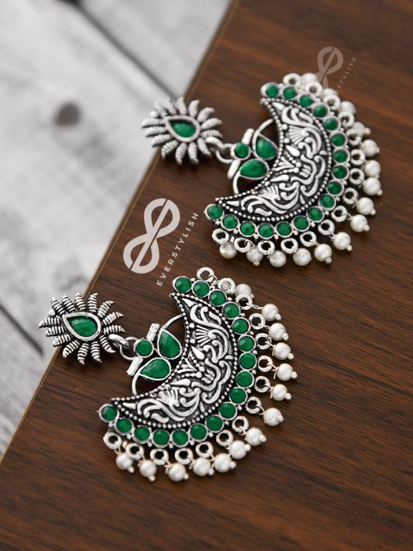 The Bohemian Elegance (Emerald Green) - Embellished Oxidised Collection