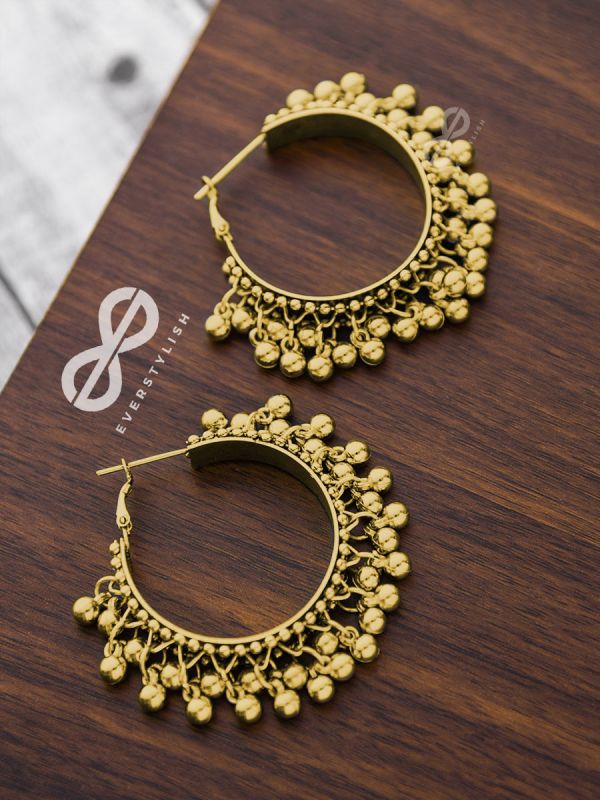 The Playful Elegance - Boho Hoop Earrings (Golden)