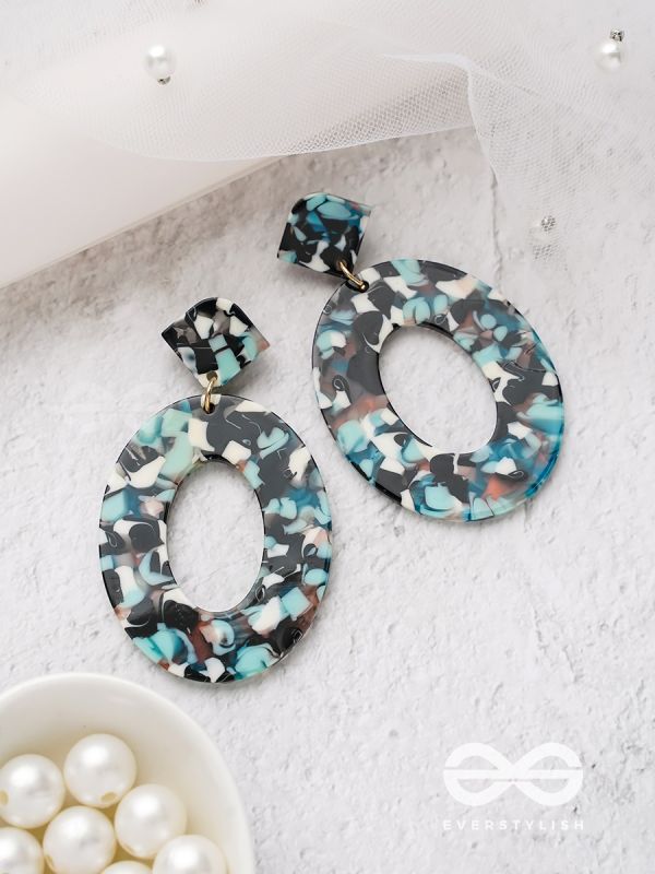 The Hypnotic Hues (Blue) - Statement Acrylic Danglers