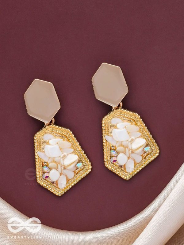The Pebbles of Glam - Golden Enamelled Earrings