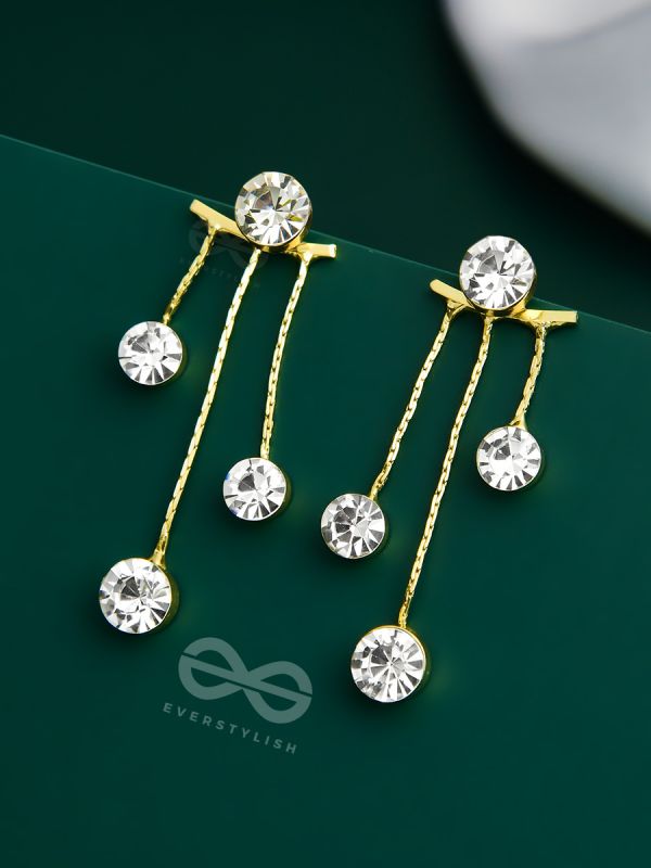 The Crystal Constellation - Statement Golden Earrings