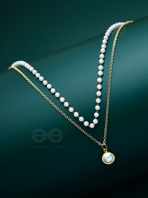 The Goddess Of Pearls - Statement Golden Neckpiece With Anti-Tarnish Coating 