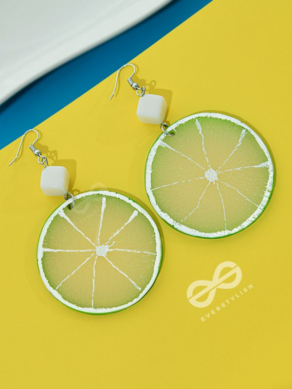 As Fresh as Lime - Statement Casual Earrings