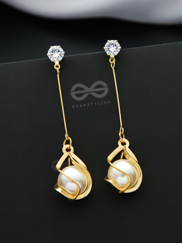 Pearl and Preciousness - Golden Danger Earrings