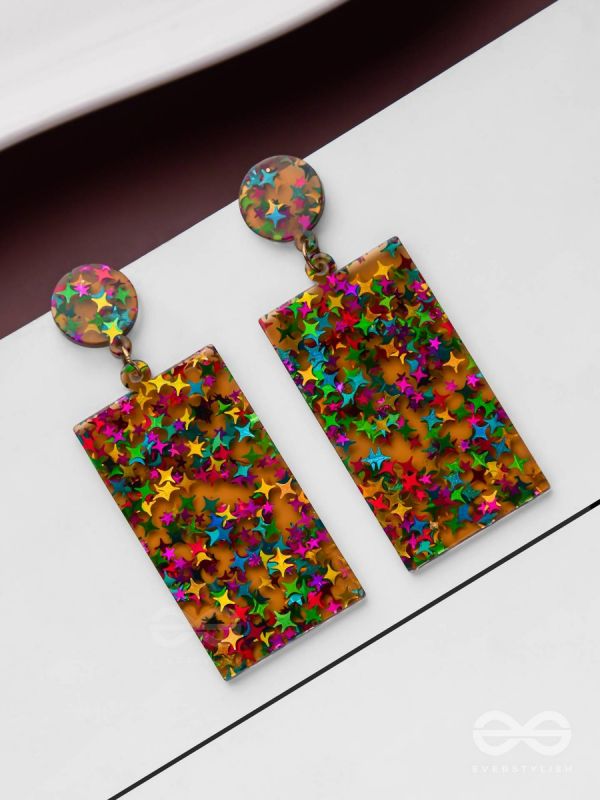 A Galactic Colourfest - Statement Acrylic Danglers
