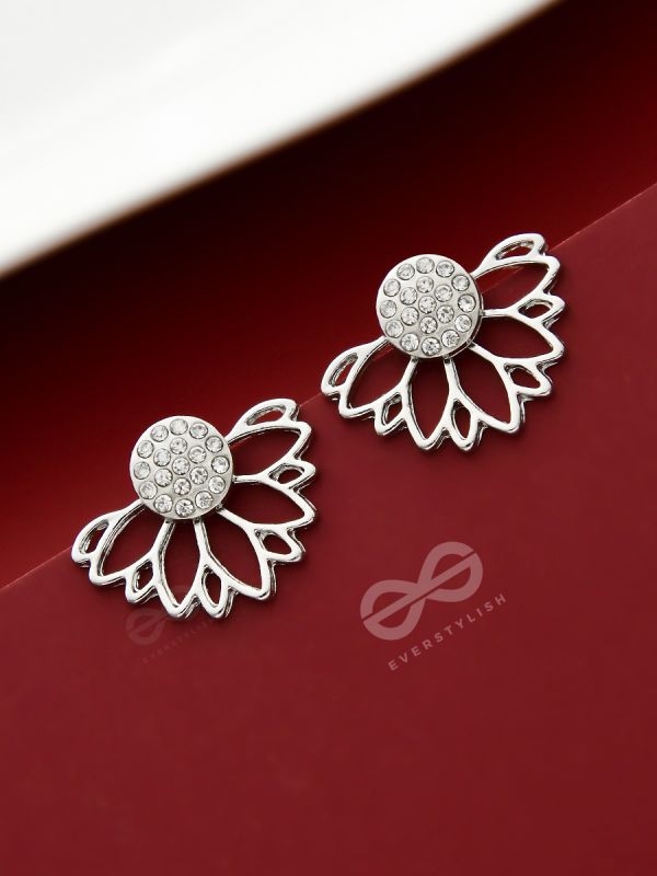 The Floral Shimmer - Elegance Silver Earrings