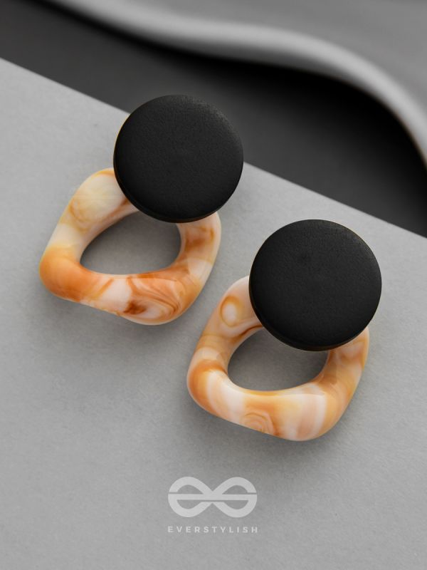 Eccentric Orange Ombre Acrylic Earrings
