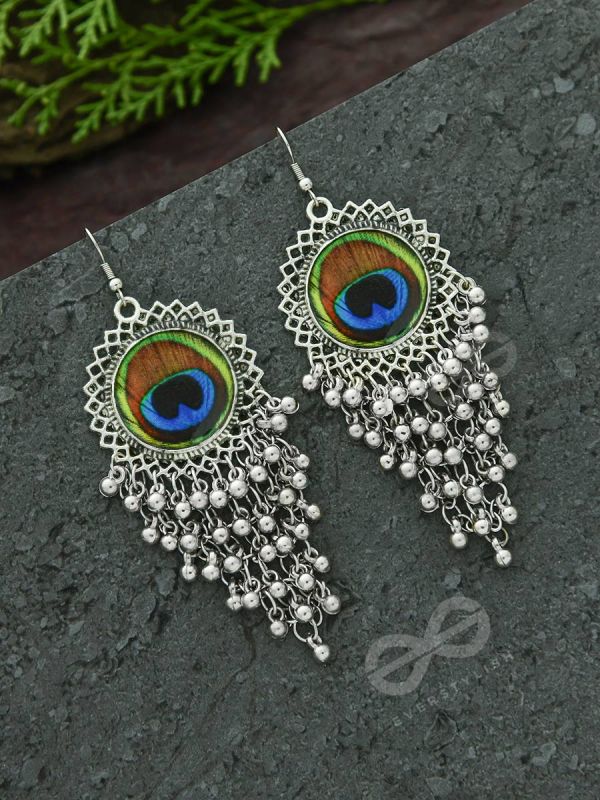 Details 89+ peacock feather earrings super hot - 3tdesign.edu.vn
