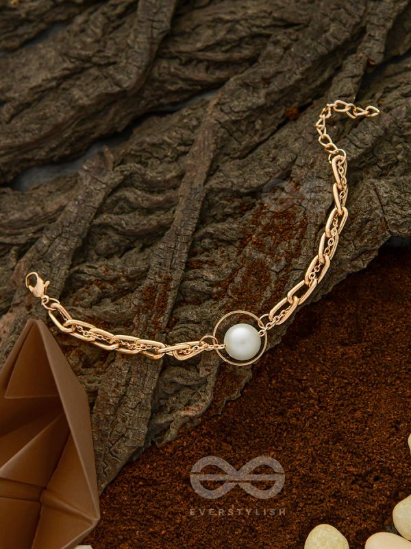 Solid Figaro Link Bracelet 14K White Gold 8.5