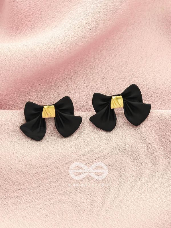 The Bow-Wow- Black and Golden Earrings