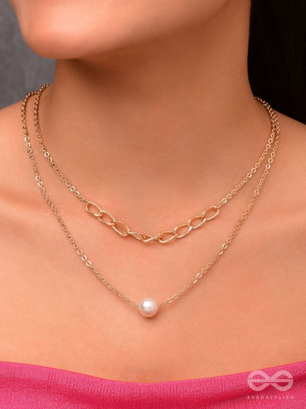 Bond Of Pearl- Golden Layered Necklace With Anti-Tarnish Coating 