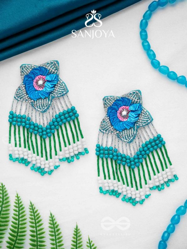 Tarankit- The Star- Beads, Sequins and Cutdana Embroidered Earrings 