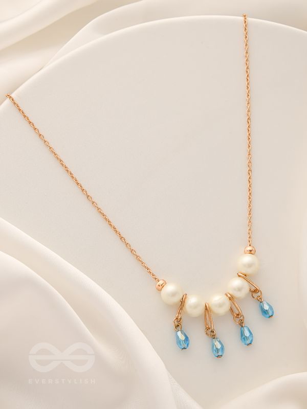 Celestial Showers- Golden Pearls and Beads Necklace
