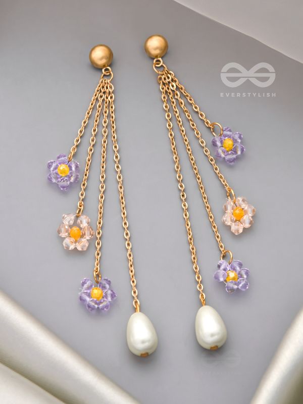 The Flowering Vines- Golden Pearl Earrings