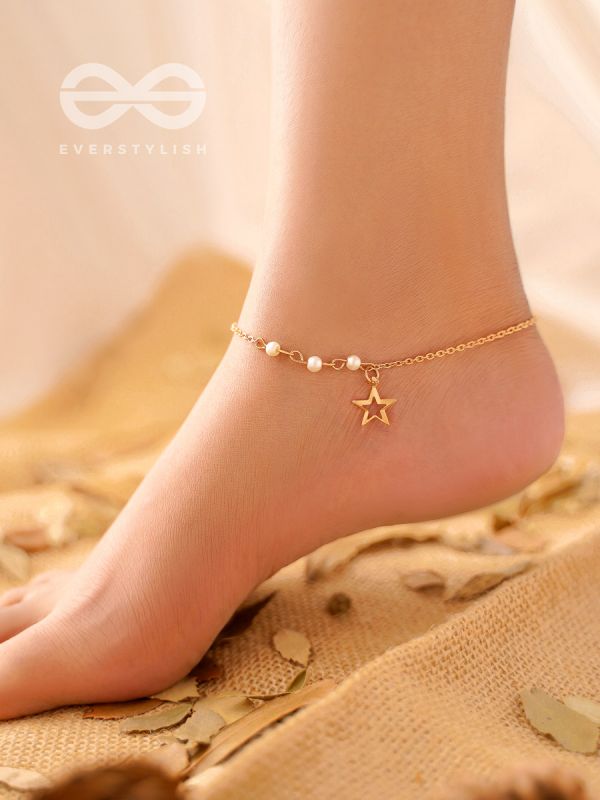 Star-Struck- Golden Beads Anklet
