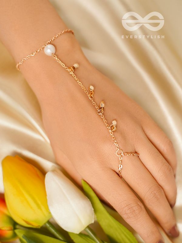 The String of Luck- Golden Pearl Hand Harness Bracelet