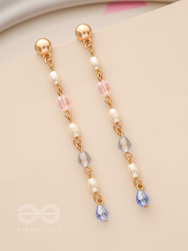 Right as Rain- Golden Glass Beads Earrings