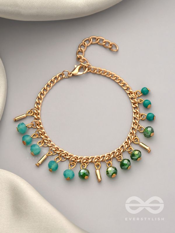 The Ocean Effect- Golden Beads Bracelet