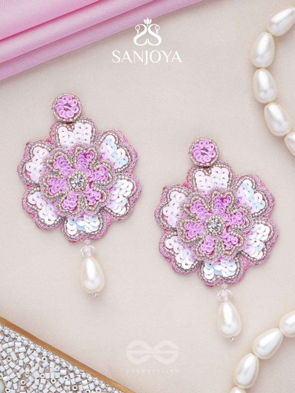 Animisa- The Bloom- Stones and Sequins Embroidered Earrings 