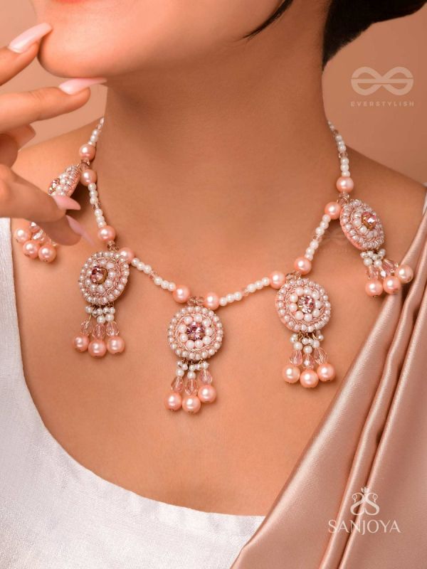 Shadwal- The Pretty Meadow- Pearls and Stones Embroidered Necklace 