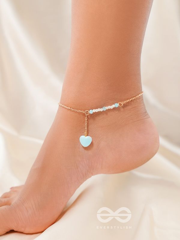 The Heart's Desire- Golden Beads Anklet