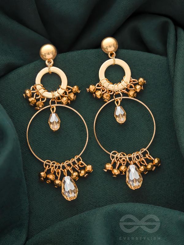 The Autumn Vibes- Golden Beads Earrings