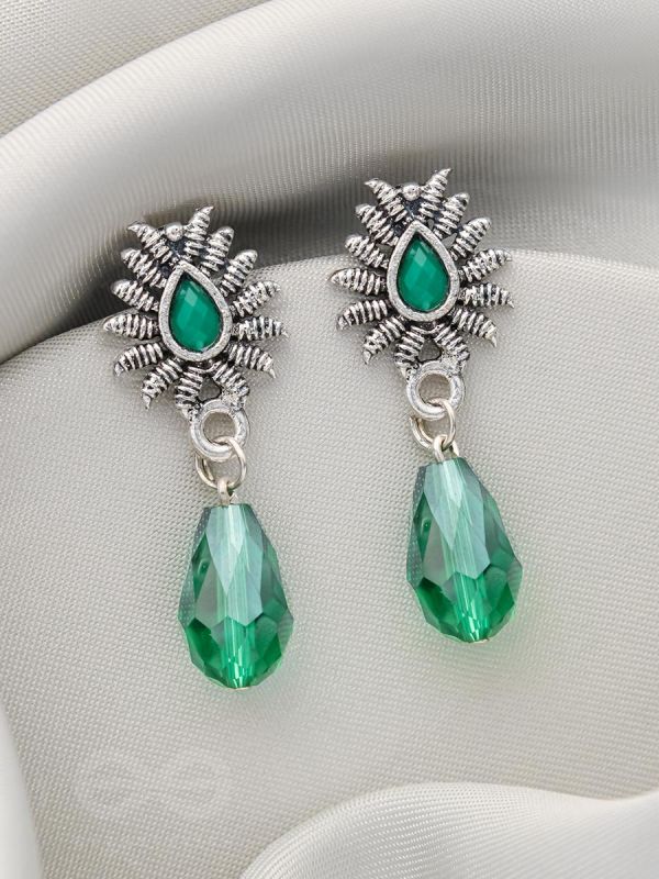 Drops of Light- Tiny Trinket Earrings (Emerald Green)