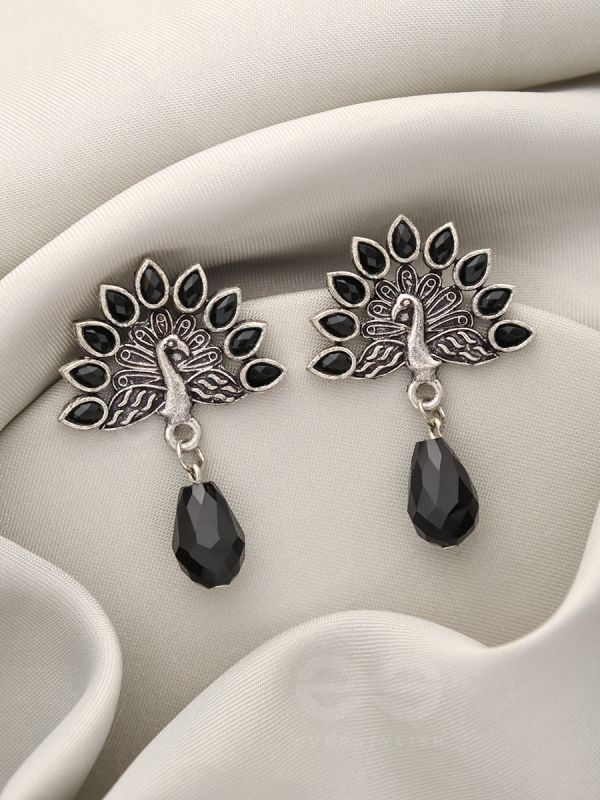 Wings of Fire- Tiny Trinket Earrings (Jade Black)