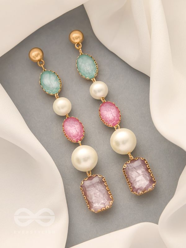 The Fairy Floss- Golden Embellished Earrings