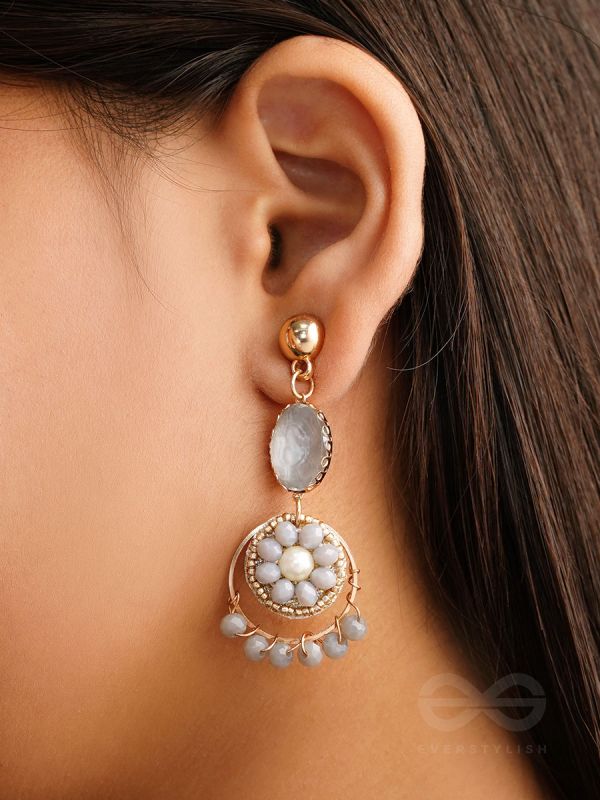 The Ashen Bloom- Golden Bead Earrings