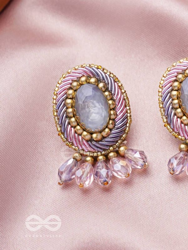 Arkasman The Crystal Ball Stones and Beads Embroidered Earrings