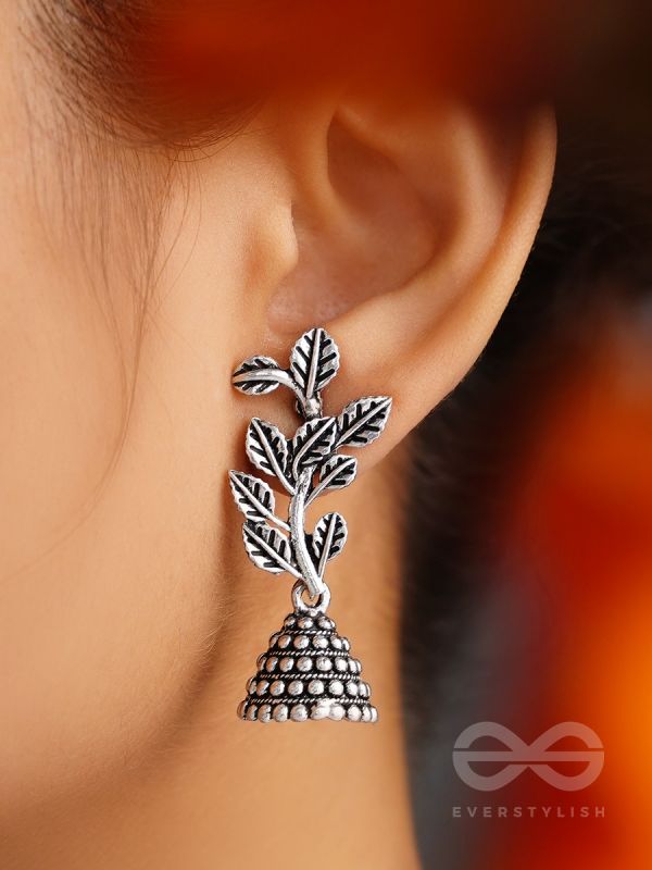 Branch Out- Oxidised Jhumka Earrings